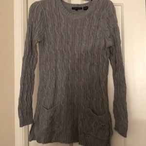 Gray sweater dress